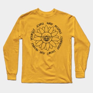 Bee Kind, Stay Positive, Be Yourself Funny Bee Lover Shirt Long Sleeve T-Shirt